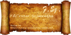 Fürster Szimonetta névjegykártya